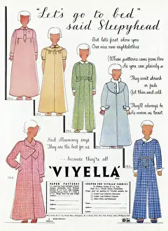 Nightwear Prints: Advert for Viyella childrens sleepwear 1936