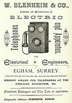 Blenheim Prints: Advert, W Blenheim & Co, electrical engineers, Egham, Surrey
