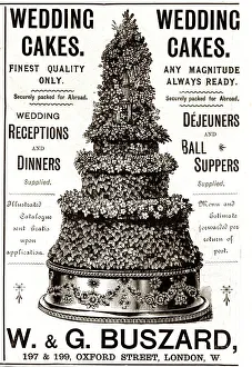Images Dated 7th March 2019: Advert, W & G Buszard, Wedding Cakes