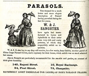 Accessory Gallery: Advert, W & J Sangster, Parasols