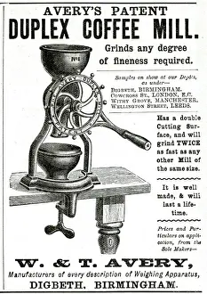 Grinders Prints: Advert for W. & T Avery, Duplex Coffee Mill. 1888