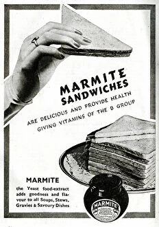 Housekeeping Collection: Advert, wartime food, Marmite sandwiches, WW2