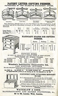 Images Dated 12th September 2019: Advert, Waterlow & Sons, Patent Letter Copying Presses