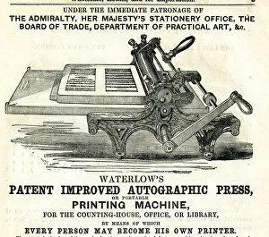 Images Dated 12th September 2019: Advert, Waterlows Patent Autographic Press