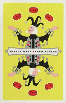 Advert, Watney Mann Red Barrel Beer, playing card joker