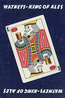Ales Prints: Advert, Watneys Beer, King of Ales, playing card back