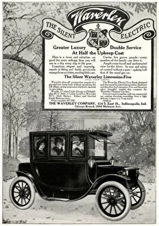 Waverley Collection: Advert for Waverley electric car 1912