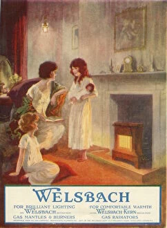 Fireplace Gallery: Advertisement for Welsbach, providers of gas mantles & burners and gas radiators