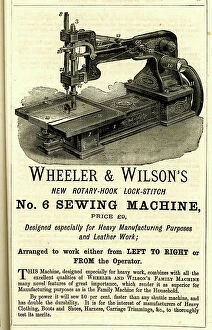 Wheeler Collection: Advert, Wheeler & Wilson's No. 6 Sewing Machine