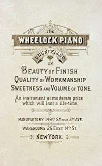 Advert, Wheelock Pianos, New York, USA