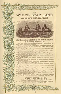 Weekly Prints: Advert, White Star Line, Royal and US Mail Steamers