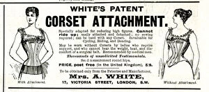 Advert, White's Patent Corset Attachment