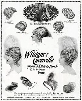 Accessory Gallery: Advert for William Cuverville wigs & decorative bands 1912