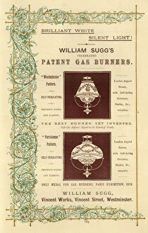 Vincent Collection: Advert, William Suggs Patent Gas Burners