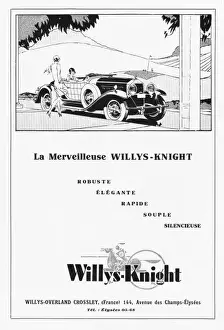 Jazz Age Club Prints: Advert for Willys Knight cars, Paris, 1930