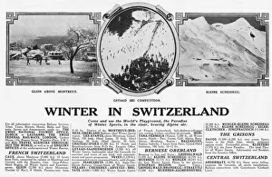 Bracing Prints: Advert for winter holidays in Switzerland, 1927