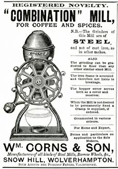 Images Dated 4th July 2018: Advert for Wm. Corns & Son, combination Coffee Mill 1888