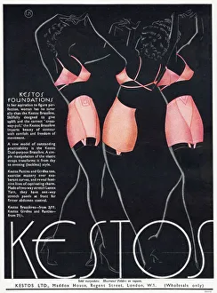 Foundations Prints: Advertisement for women's undergarments. Date: 1936