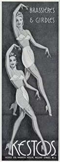 Girdles Gallery: Advertisement for womens undergarments. Date: 1940