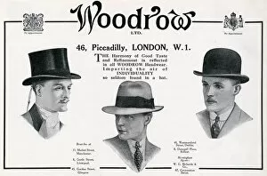Distinguished Collection: Advert for Woodrow Ltd mens headwear 1925