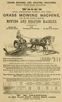 Advert, Wood's Grass Mowing Machine