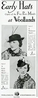 Veils Prints: Advert for Woollands of Knightsbridge womens hats 1937