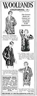 Images Dated 12th October 2018: Advert for Woollands womens house coatee 1925