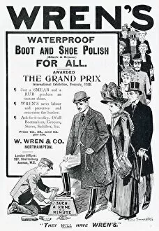 Images Dated 19th February 2020: Advert for Wrens shoe polish 1908