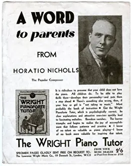 Learn Prints: Advert, The Wright Pianoforte Tutor