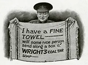 Toiletries Prints: Advert for Wrights Coal Tar Soap WW1