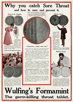 Advert for Wulfings Formamint tablets 1913 Advert for Wulfings Formamint tablets 1913