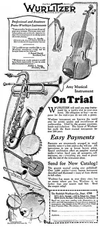 Banjo Prints: Advertisement for Wurlitzer musical instuments