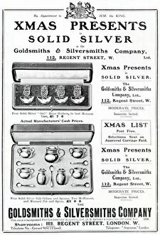 Adverts Gallery: Advert for Xmas presents in solid silver at the Goldsmiths & Silversmiths Company