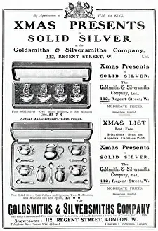 Adverts Gallery: Advert for Xmas presents in solid silver at the Goldsmiths & Silversmiths Company