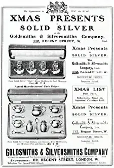 Mustard Prints: Advert for Xmas presents in solid silver at the Goldsmiths & Silversmiths Company
