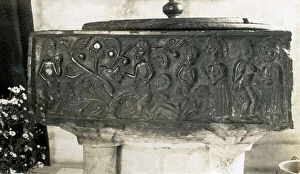 Limestone Collection: Adam and Eve - Tournai Font, All Saints Church, East Meon