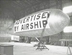*NEW* Glass Lantern Slide Scans Collection: ADC airship AD. 1 (G-FaX) in hangar