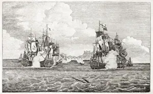 Admiral Bridport takes three French warships Date: 1795 ?