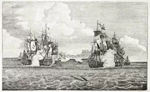 Images Dated 16th February 2021: Admiral Bridport takes three French warships Date: 1795 ?
