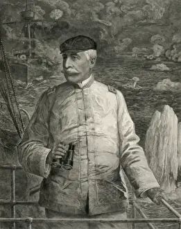Admiral Dewey on the bridge