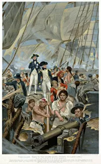 Trafalgar Collection: Admiral Nelson and Captain Hardy during Trafalgar