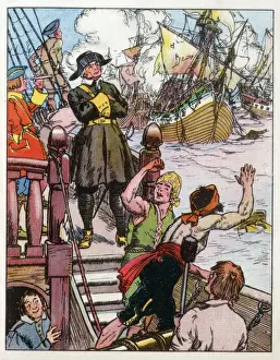 Mustard Prints: Admiral Robert Blake defeats Dutch Fleet at Goodwin Sands