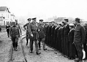 Aide Gallery: Admiral Trowbridge with Serbian sailors, WW1