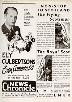 Images Dated 1st March 2018: Adverts including for The Flying Scotsman