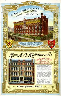 Adverts, James Templeton & Co, A G Kidston & Co