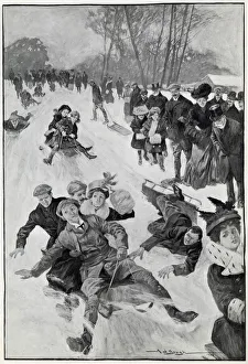 For adults and children alike, enjoying their day outside in the snow For adults and children alike, enjoying their day outside in the snow