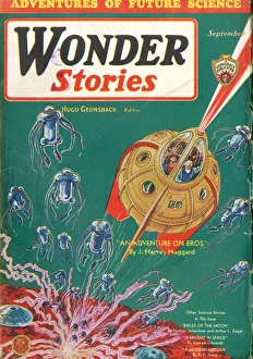 Images Dated 13th July 2011: Adventure of Eros, Wonder Stories Scifi Magazine Cover