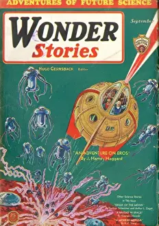 Harvey Prints: Adventure of Eros, Wonder Stories Scifi Magazine Cover