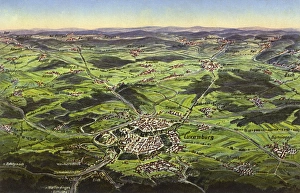 Images Dated 19th July 2017: Aerial map view of Luxembourg City, Luxembourg