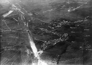 Aerial photograph, Allaines, Somme, France, WW1
